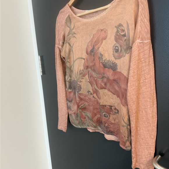 Nile Atelier XS (oversized) Silk EUC Elegant Rust Floral Women's Blouse - Picture 2 of 10